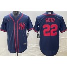 Men's New York Yankees #22 Juan Soto Navy Red Fashion Cool Base Jersey