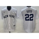 Men's New York Yankees #22 Juan Soto White Alternate Player Name Cool base Jersey