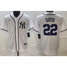 Men's New York Yankees #22 Juan Soto White Fashion Cool Base Jersey