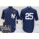 Men's New York Yankees #25 Gleyber Torres Navy 2024 World Series Cool Base Jersey