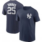 Men's New York Yankees #25 Gleyber Torres Navy Printed T Shirt 112248