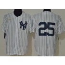 Men's New York Yankees #25 Gleyber Torres White 2020 Cooperstown Collection Jersey