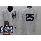 Men's New York Yankees #25 Gleyber Torres White 2024 World Series Cool Base Jersey