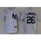 Men's New York Yankees #26 DJ LeMahieu White Player Name Cool Base Jersey