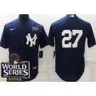 Men's New York Yankees #27 Mike Stanton Navy 2024 World Series Cool Base Jersey