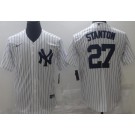 Men's New York Yankees #27 Mike Stanton White Player Name Cool Base Jersey