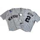 Men's New York Yankees #2 Derek Jeter Gray Away Player Name Limited Cool Base Jersey