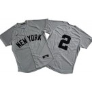 Men's New York Yankees #2 Derek Jeter Gray Limited Jersey