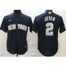 Men's New York Yankees #2 Derek Jeter Navy Player Name 2020 Cool Base Jersey