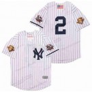 Men's New York Yankees #2 Derek Jeter White 2001 World Series Cool Base Jersey