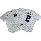 Men's New York Yankees #2 Derek Jeter White Player Name Cool Base Jersey