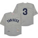 Men's New York Yankees #3 Babe Ruth Gray 1929 Throwback Jersey