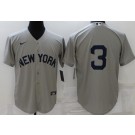 Men's New York Yankees #3 Babe Ruth Gray 2021 Field of Dreams Cool Base Jersey