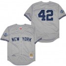 Men's New York Yankees #42 Mariano Rivera Gray 1998 Throwback Jersey