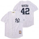Men's New York Yankees #42 Mariano Rivera White Cooperstown Throwback Cool Base Jersey