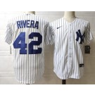 Men's New York Yankees #42 Mariano Rivera White Player Name Cool base Jersey