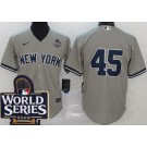 Men's New York Yankees #45 Gerrit Cole Gray 2024 World Series Cool Base Jersey