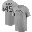 Men's New York Yankees #45 Gerrit Cole Gray Printed T Shirt 112648