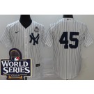 Men's New York Yankees #45 Gerrit Cole White 2024 World Series Cool Base Jersey