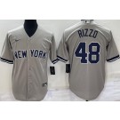 Men's New York Yankees #48 Anthony Rizzo Gray Player Name Cool Base Jersey