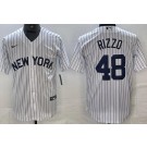 Men's New York Yankees #48 Anthony Rizzo White Alternate Player Name Cool Base Jersey