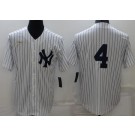 Men's New York Yankees #4 Lou Gehrig White Cooperstown Collection Jersey