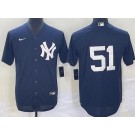 Men's New York Yankees #51 Bernie Williams Navy Cool Base Jersey