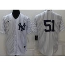 Men's New York Yankees #51 Bernie Williams White Cool Base Jersey