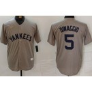 Men's New York Yankees #5 Joe DiMaggio Gray Player Name Cooperstown Collection Jersey