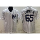 Men's New York Yankees #65 Nestor Cortes Jr White Cooperstown Player Name Cool Base Jersey