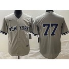 Men's New York Yankees #77 Anthony Volpe Gray Cool Base Jersey