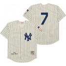 Men's New York Yankees #7 Mickey Mantle Cream 1951 Throwback Jersey