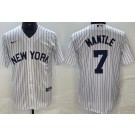 Men's New York Yankees #7 Mickey Mantle White Alternate Player Name Cool Base Jersey
