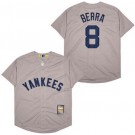 Men's New York Yankees #8 Yogi Berra Gray Cooperstown Throwback Cool Base Jersey