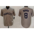 Men's New York Yankees #8 Yogi Berra Gray Gray Player Name Cooperstown Collection Jersey