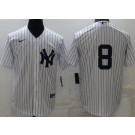 Men's New York Yankees #8 Yogi Berra White Cool Base Jersey