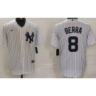 Men's New York Yankees #8 Yogi Berra White Player Name Cool Base Jersey
