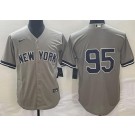 Men's New York Yankees #95 Oswaldo Cabrera Gray Cool Base Jersey