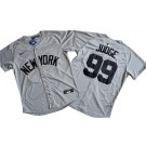 Men's New York Yankees #99 Aaron Judge Gray Limited Player Name Cool Base Jersey