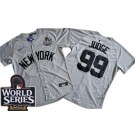 Men's New York Yankees #99 Aaron Judge Gray Player Name 2024 World Series Limited Jersey