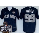 Men's New York Yankees #99 Aaron Judge Navy Alternate Player Name 2024 World Series Cool Base Jersey