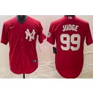 Men's New York Yankees #99 Aaron Judge Red Fashion Cool Base Jersey