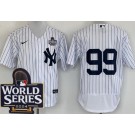 Men's New York Yankees #99 Aaron Judge White 2024 World Series Authentic Jersey