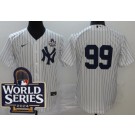 Men's New York Yankees #99 Aaron Judge White 2024 World Series Cool Base Jersey