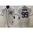 Men's New York Yankees #99 Aaron Judge White Fashion Cool Base Jersey