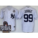 Men's New York Yankees #99 Aaron Judge White Player Name 2024 World Series Cool Base Jersey