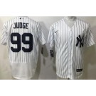 Men's New York Yankees #99 Aaron Judge White Player Name Authentic Jersey