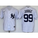 Men's New York Yankees #99 Aaron Judge White Player Name Cool Base Jersey