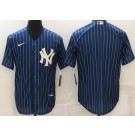 Men's New York Yankees Blank Blue Stripes Cool Base Jersey