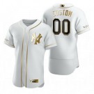Men's New York Yankees Customized White Gold 2020 FlexBase Jersey